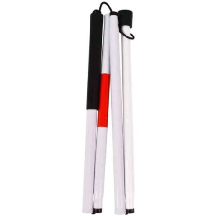 Paxmax 48.82 inch Red Aluminium Alloy Folding Reflective Walking Stick for Vision Impaired & Blind People