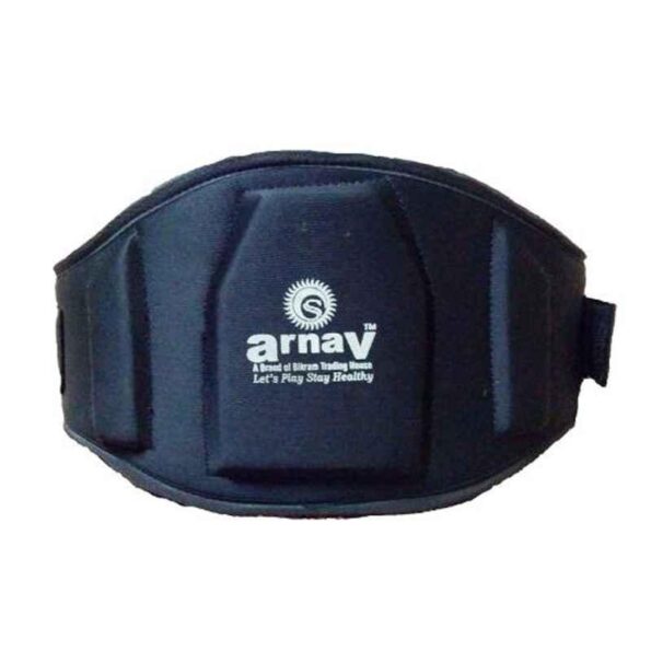 Arnav 8 inch & 10mm 42-45 inch Moulde Leather Black Weight Lifting Belt