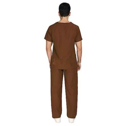 Indosurgicals Polyester & Cotton Brown Unisex Scrub Suit