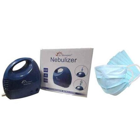 Dr. Morepen CN-10 Blue Compressor Nebulizer with Free 50Pcs 3 Ply Face Mask