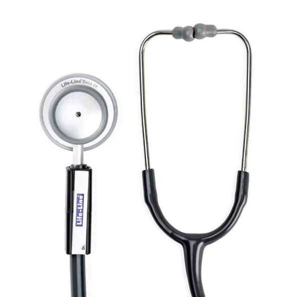 Lifeline Beta Aluminium Black Single Diaphragm Chest Piece Stethoscope with Y Tube