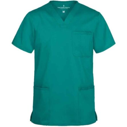 Superb Uniforms Polyester & Viscose Green1 Half Sleeves Surgical Scrub