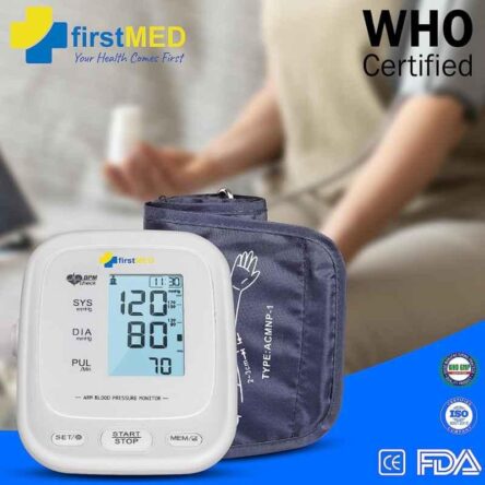 Firstmed White Automatic Digital Talking Blood Pressure Monitor with Large Touch Screen & C-Type USB