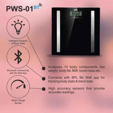 BPL PWS-01 BT 180kg Glass Bluetooth Enabled Personal Weighing Scale