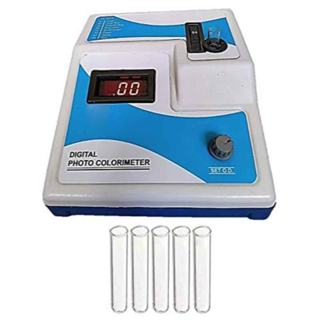 Lab Junction 400-700 nm Digital Photo Colorimeter with 8 Filter & 5 Pcs Test Tube