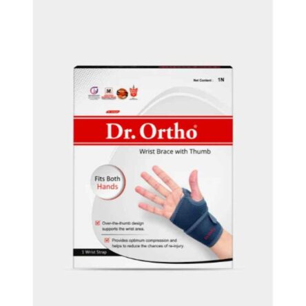 Dr Ortho Nylon & Cotton Grey Wrist Brace with Thumb