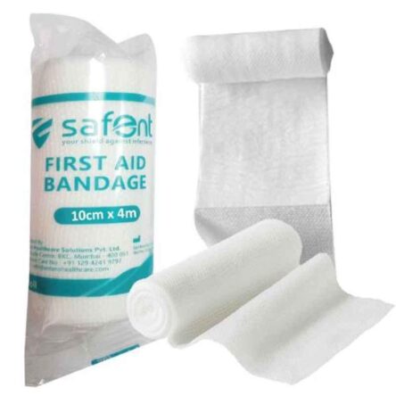 Safent 4 inch 10cmx4m Woven Fabricated First Aid Bandages