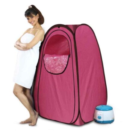 Kawachi 750W 1.5L Pink Portable Home Spa Steam Sauna Bath for Full Body with Steam Generator