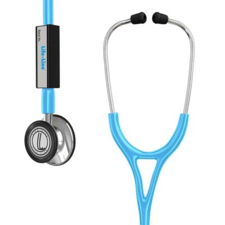 Lifeline Stainless Steel Light Blue Dual Side Diaphragm Chest Piece Stethoscope with 2 Way Tube