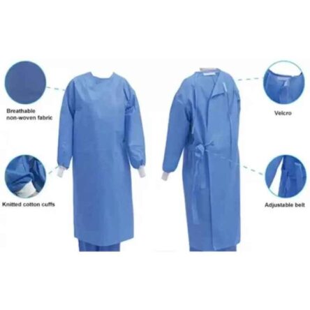 Ashin Free Size Non Woven Blue Surgical Gown (Pack of 5)