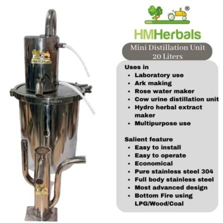 HM Herbals 20L Stainless Steel Mini Distillation Unit