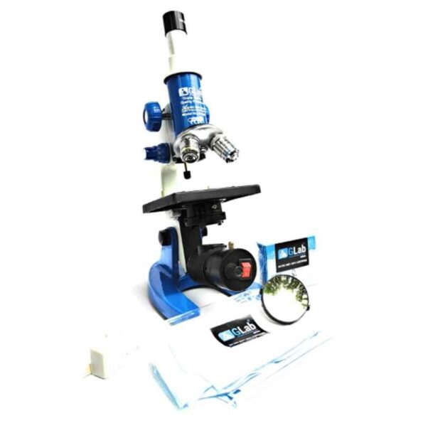 G Lab 675x Zoom Blue & White Compound Student Microscope