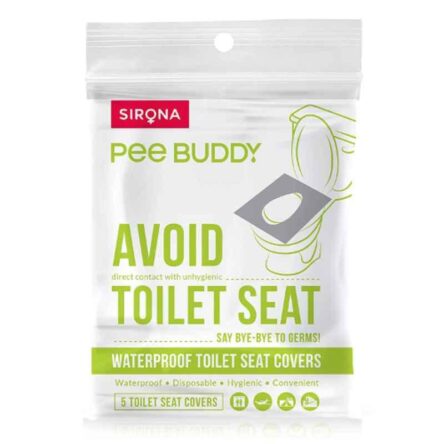 Sirona Pee Buddy FSP092 5 Pcs Paper Green Water Proof Toilet Seat Cover Set (Pack of 2)