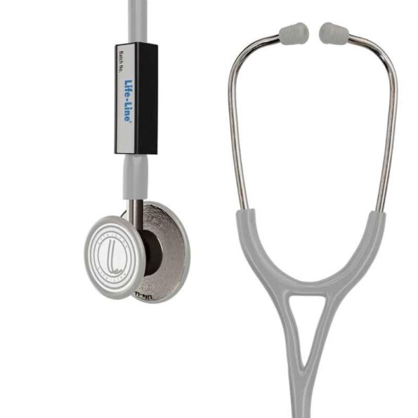 Lifeline Max III Stainless Steel Grey Dual Side Diaphragm Chest Piece Stethoscope with 2 Way Tube