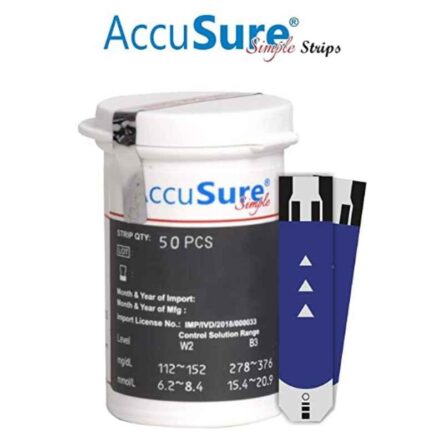 AccuSure 50 Pcs Simple Blood Glucose Test Strips Set