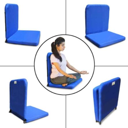 Kawachi Sky Blue Meditation & Yoga Floor Chair with Back Support