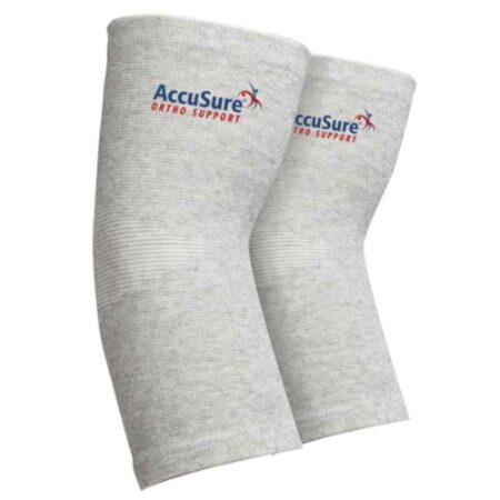 AccuSure Extra Large Bamboo Yarn 4 Way Stretchable Bi-Layered Elbow Compression Support for Men & Women