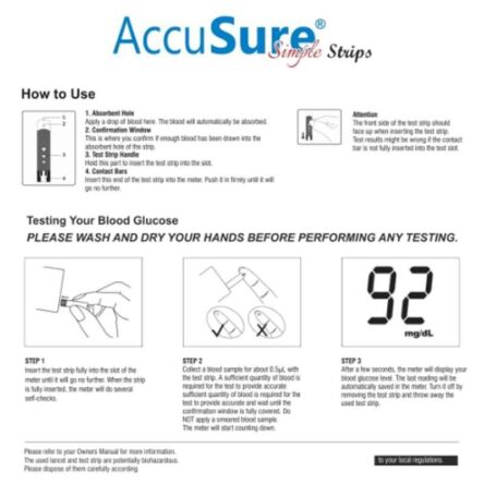 AccuSure Simple Glucometer 25 Pcs Test Strips