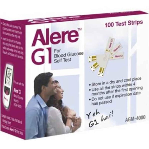 Alere 100Pcs AG-4000 G1 Glucometer Strips with 25 Lancets Free