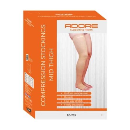 Adore Spandex Beige Mid Thigh Compression Stocking