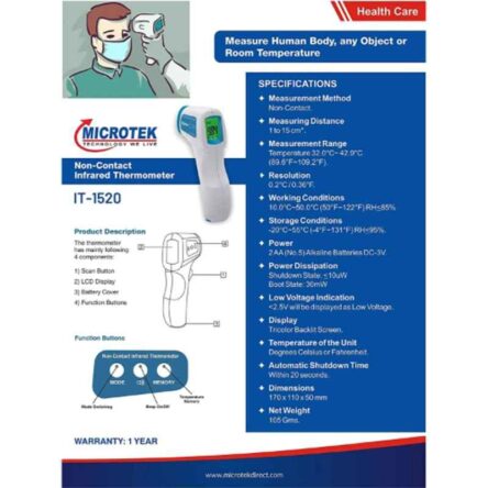 Microtek IT-1520 Non-Contact Infrared Thermometer