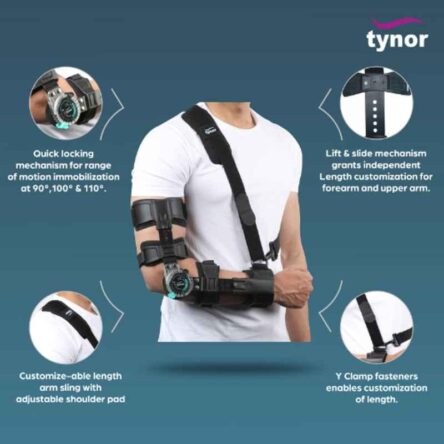 Tynor ROM Black Left Elbow Brace