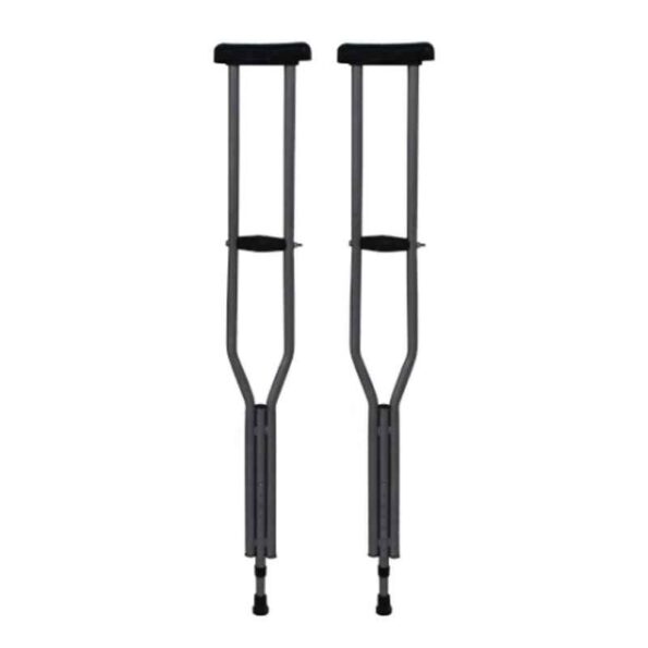 Fidelis Healthcare Mild Steel Grey Powder Coating Light Weight Adjustable Under Arm Crutch
