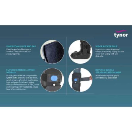 Tynor D51ACZ Steel & Nylon Black Air Walker Boot