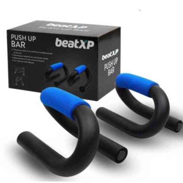 Pristyn Care beatXP S-Cross Push Up Non-Slip Bar Stand for Gym & Home Exercise