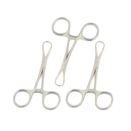 Forgesy 3 Pcs 4.5 inch Stainless Steel Backhaus Towel Forceps Set