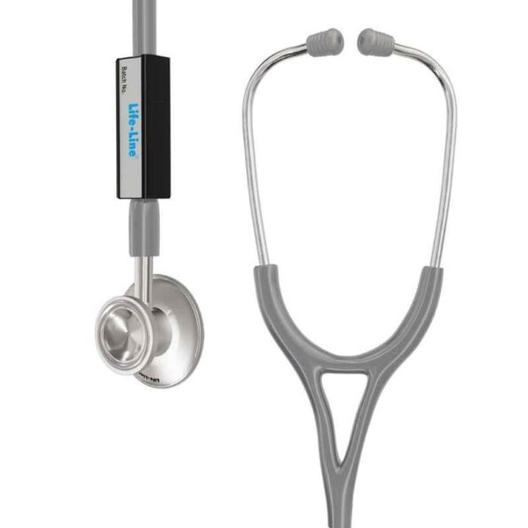 Lifeline Diamond Aluminium Grey Single Diaphragm Chest Piece Stethoscope with 2 Way Tube