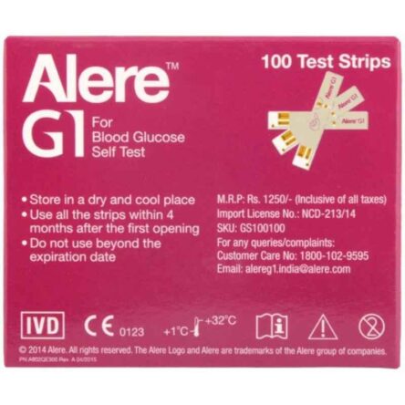 Alere 250Pcs AG-500 G1 Glucometer Strips with 100 Lancets Free