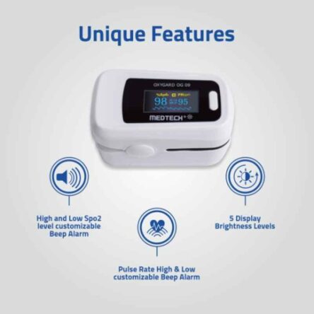 Medtech OG09 SPO2 OLED Display Pulse Oximeter Blood Oxygen Saturation Heart Rate Monitor