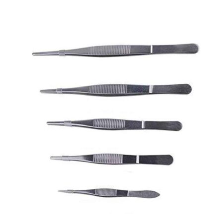 Forgesy 5 Pcs Stainless Steel 410 Plain Surgical Dissecting Forceps Set