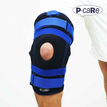 P+caRe Neoprene Black & Blue Knee Trakker Hinged