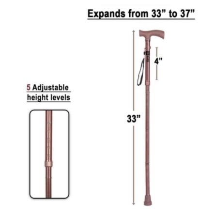 Besafe Forever 37 inch Aluminium Bronze Folding Height Adjustable Walking Stick