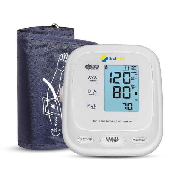 Firstmed White Automatic Digital Talking Blood Pressure Monitor with Large Touch Screen & C-Type USB