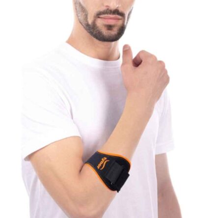 Tynor Pro Black & Orange Elbow Support for Tennis & Golf