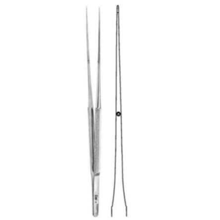 Alis 23cm/ 9 inch Micro Suture Tying Forceps with Platform Straight 0.6mm