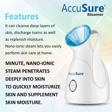 Accusure White & Blue Nano Ionic Facial Steamer