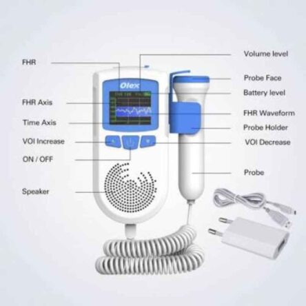 Olex White Fetal Doppler for Parental Baby Heartbeat Sound Monitor