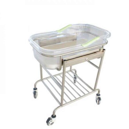 Wellsure Healthcare Stainless Steel Baby Bassinet with Plastic Crib