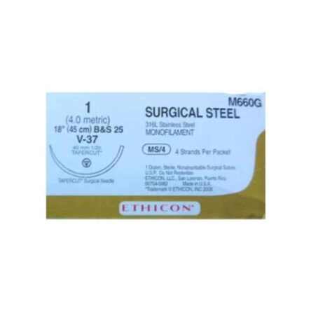 Ethicon M660G 12 Pcs 1 Silver Stainless Steel Surgical Suture Box
