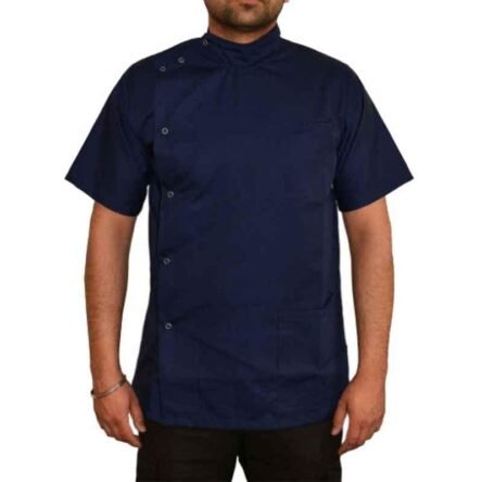 Superb Uniforms Polyester & Viscose Navy Blue Half Sleeves Dental Tunic Top for Men