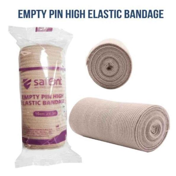 Safent 4 inch 10cmx4.5m Empty Pin High Elastic Skin Colour Bandages