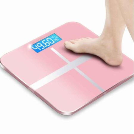 Acu-Check 6mm 180kg Tempered Glass Pink LCD Display Weighing Scale