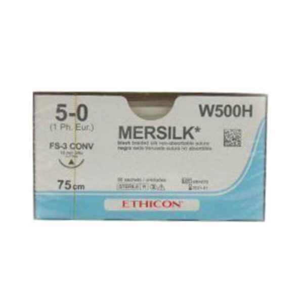 Ethicon NW5095 12 Pcs 5-0 Dyed Mersilk Non-Absorbable Suture Box