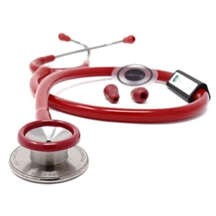 Indosurgicals Silvery II Stainless Steel Red Stethoscope