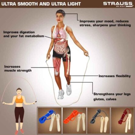 Strauss 23.5×5.5×5.5cm Wooden Red Skipping Rope