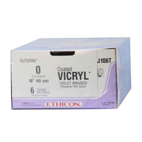 Ethicon NW2534 Vicryl 0 Absorbable Violet Braided Suture5